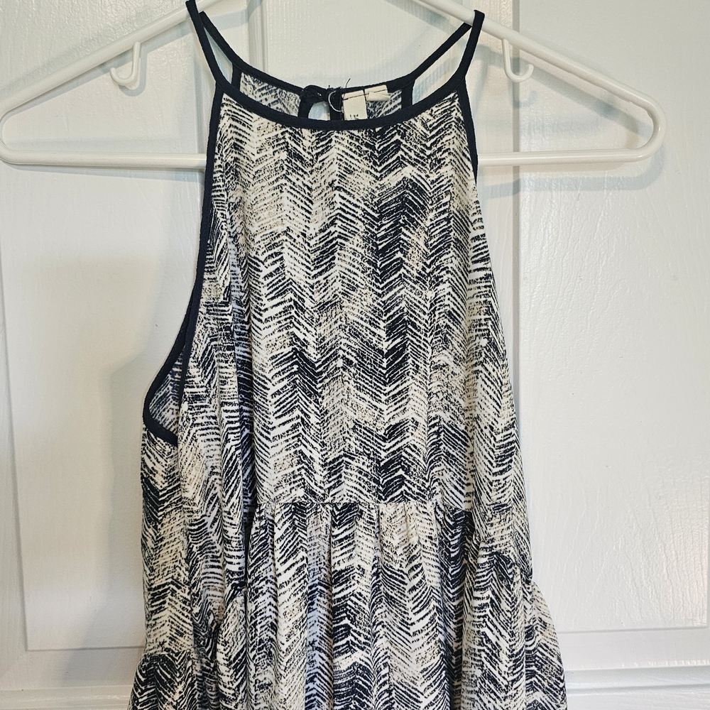 Lazy Sundays Halter Dress Abstract Print High-Low Hem Women's Sz S